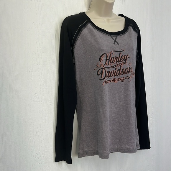 Harley Davidson - Sparkly HD Logo Soft Light Long Sleeve Urbana IL Shirt Medium - Picture 4 of 10